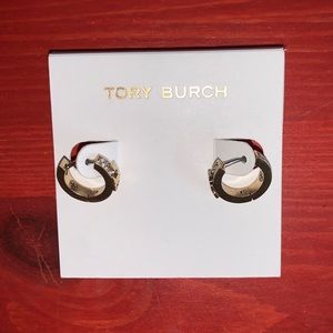 Tory Burch Serif T Pave Huggie Hoop